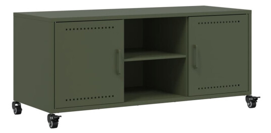 TV-benk olivengrønn 100,5x39x43,5 cm stål 846666