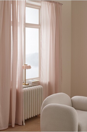 Ellos Home   Gardin med multibånd Ilona 2 pakning   Rosa