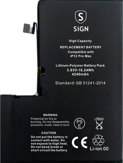 iPhone 12 Pro Max høykapasitetsbatteri - 4240mAh iPhone 12 Pro Max høykapasitetsbatteri - 4240mAh