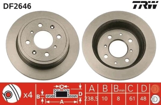Bremseskive TRW DF2646