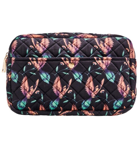 Fan Palm Beauty Bag Black Hummingbird Large Fan Palm Beauty Bag Black Hummingbird Large