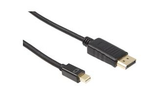MiniDP til Displayport kabel 1m (sort)