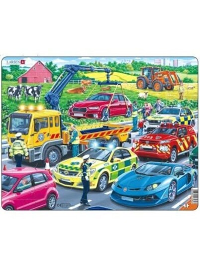 Larsen Puzzles Rescue Vehicles on highway Larsen Puzzles Rescue Vehicles on highway
