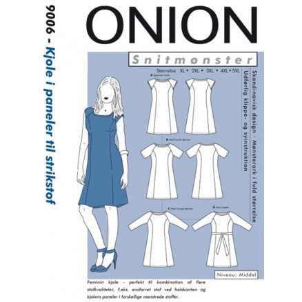 ONION Snittmønster Plus 9006 Kjole med Paneler Str XL 5XL