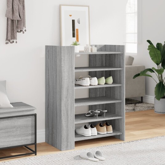  Skohylle grå sonoma 74,5x37,5x100 cm konstruert tre