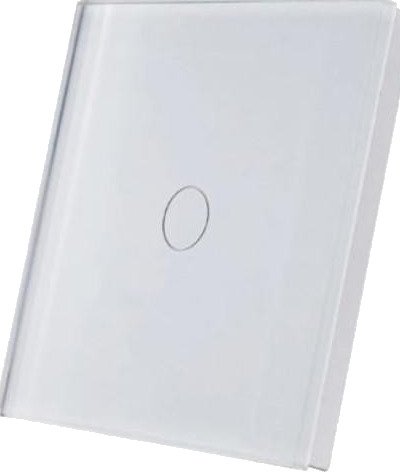 SmartWise Veggbryter Med Glassfront Og Touchpanel 1 Knapp Hvit