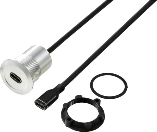 Usb-C® 3.1 Hann/Hunn Kabel 1 M Sølv Tc-13376300 Tru Components 1 Stk.