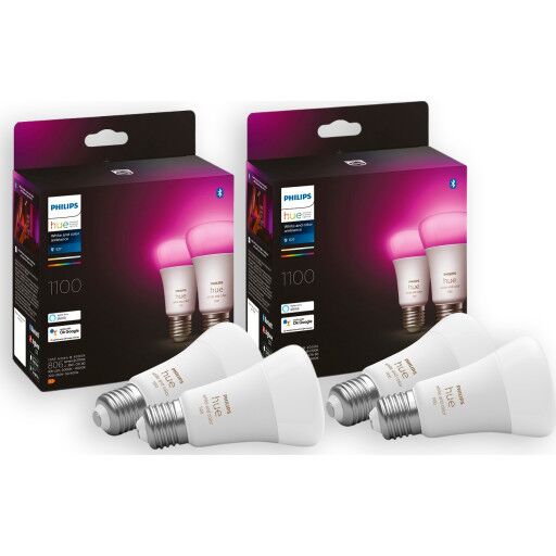 Philips Hue White Color Ambiance E27 standardlampa 4 pack 9W Matt