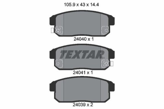 Bremseklosser TEXTAR 2404001 Bremseklosser TEXTAR 2404001