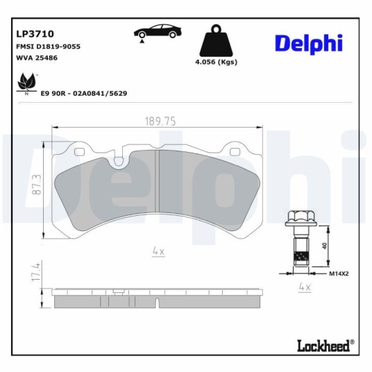 Bremseklosser DELPHI LP3710