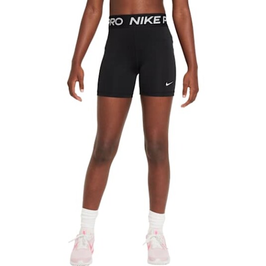Nike Pro Dri FIT Shorts Jente Black/White S 128 137