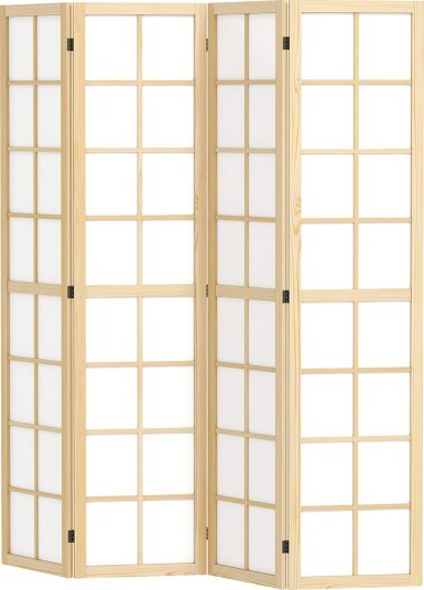 Skjerm 4 delt 160 x 170 cm skillevegg romdeler sammenleggbar romdeler personvernskjerm for stue naturlig