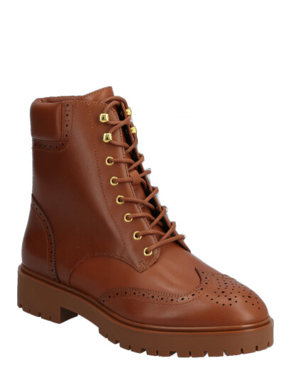 Lauren Ralph Lauren Allyson Perforated Lace-Up Bootie - Brown - 37 Lauren Ralph Lauren Allyson Perforated Lace-Up Bootie - Brown - 37