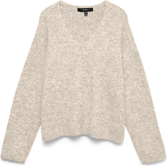 Vero Moda Vmberry Ls V Neck Pullover Noos Beige XS
