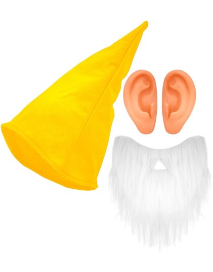 Widmann Gul Dverg Sett Hatt med Ører og Skjegg Widmann Gul Dverg Sett Hatt med Ører og Skjegg