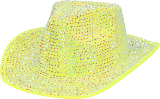 Boland Party Partners Cowboyhatt med Strass UV Neongul One size 04552