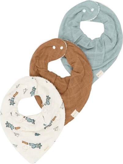 Fabelab Bandana Bib 3-Pack Air Plane Blue Multi/Patterned One Size