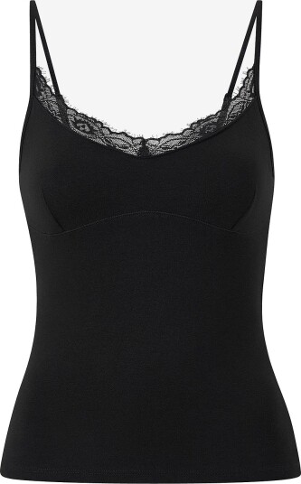 Gina Tricot   Singlet Lace strap singlet   Svart