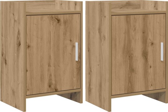 Nattbord 2 pcs Artisan eik 40 x 30 x 60 cm Konstruert tre