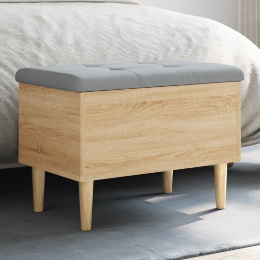 vidaXL Oppbevaringsbenk sonoma eik 62x42x46 cm konstruert tre vidaXL Oppbevaringsbenk sonoma eik 62x42x46 cm konstruert tre