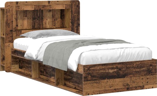 Sengeramme med oppbevaring Gammelt tre 80 x 200 cm Sengeramme med oppbevaring Gammelt tre 80 x 200 cm