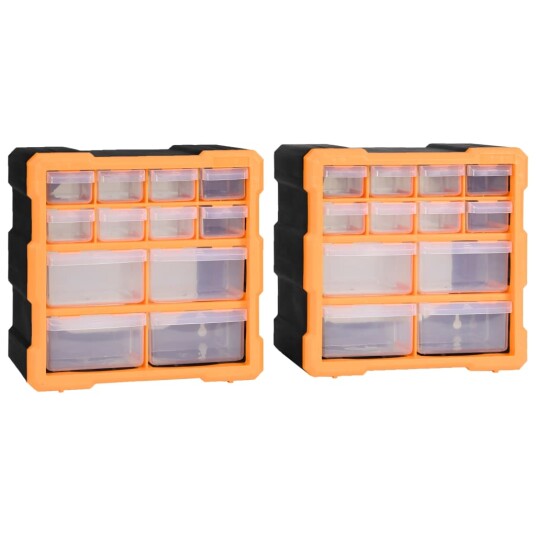 Sortimentskap med 12 skuffer 2 stk 26,5x16x26 cm Sortimentskap med 12 skuffer 2 stk 26,5x16x26 cm