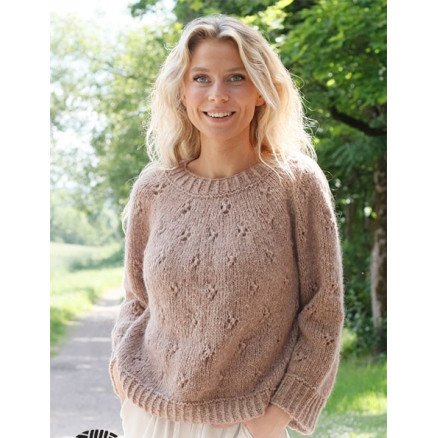 Sommarfin Sweater by DROPS Design Genser Strikkeoppskrift str S XXXL