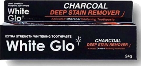 Tannbleking Tannkrem White Glo CHARCOAL Dypflekkfjerner 24 gr.