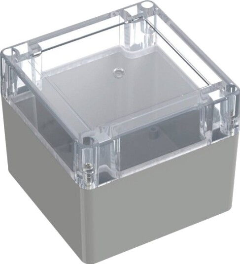 Tru Components TC 13865100 105 × 105 × 89,7 mm ABS Polykarbonat Lys Grå Transparent