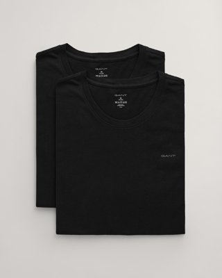 2-pakning t-skjorter med rund hals BLACK M