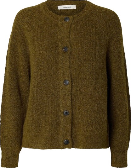 Selected Women Kofte slfLulu LS Knit Short Cardigan Natur