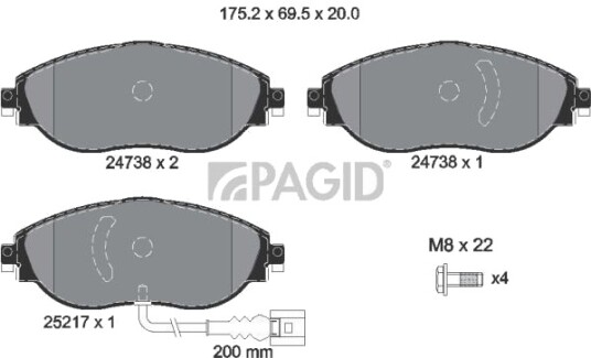 PAGID T2488N Bremseklosser PAGID T2488N Bremseklosser