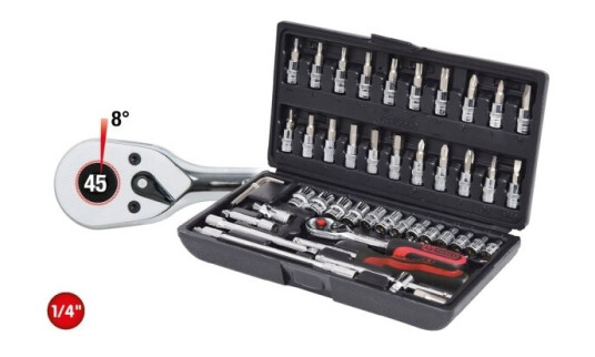 Ks Tools 918.0648, Støpselsett, Imperisk, 48 Hoder, Kromvanadiumstål, 1,12 Kg