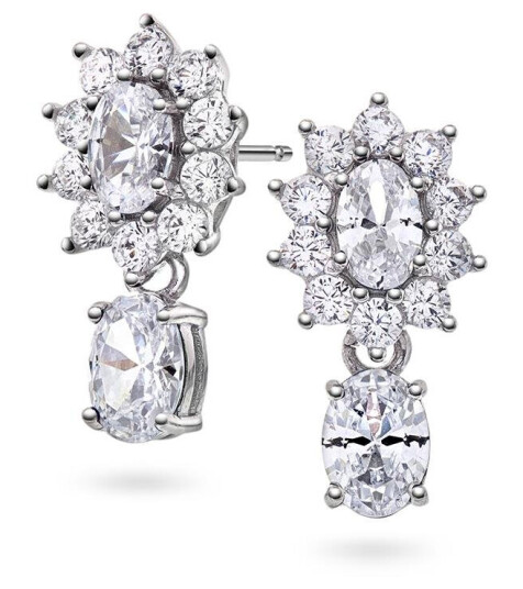 Pan Jewelry Royal øredobber i 925 sølv med zirkonia
