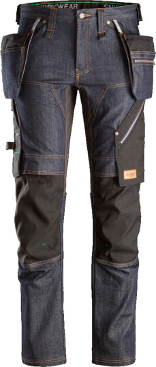 Snickers Workwear 6955 FlexiWork Arbeidsbukse denim / svart 44, Klær