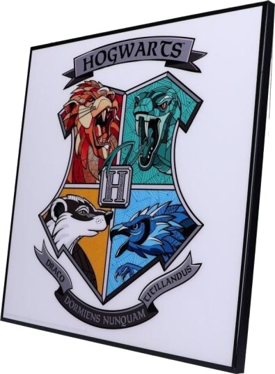 Harry Potter Hogwarts Krystallklart Veggbilde i Geometrisk Kunststil 32x32 cm