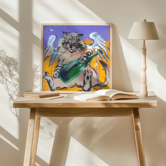 Namly Design Plakat Katt Engel Kunst POSTERSQUAREUUWGEP