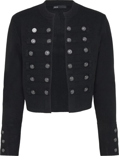 Mango Fine Knit Buttoned Jacket   BLACK   XS
