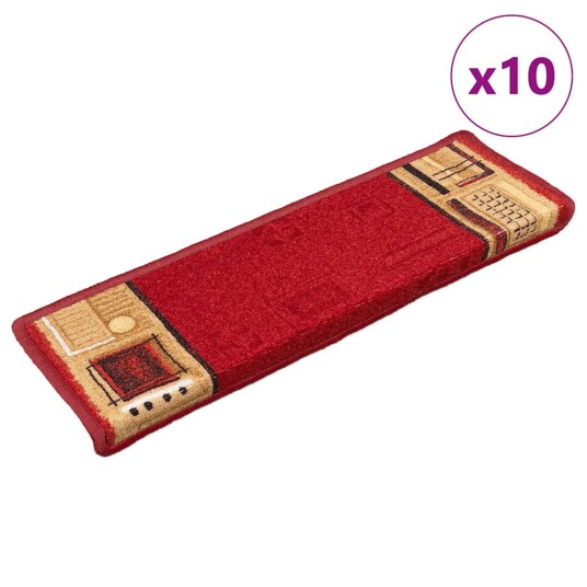 vidaXL Selvklebende trappematter 10 stk 65x21x4 cm rød vidaXL Selvklebende trappematter 10 stk 65x21x4 cm rød