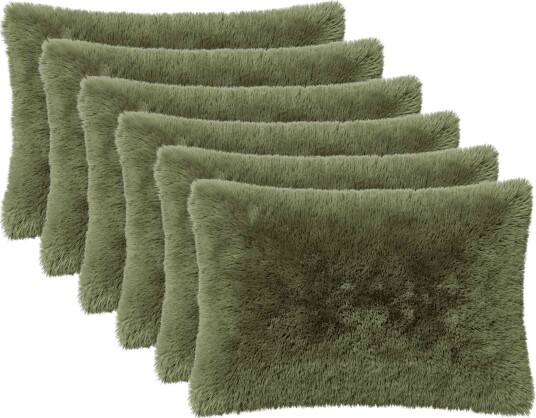 vidaXL Putetrekk 6 pcs HEERLEN Grønn 40 x 60 cm PV Fleece