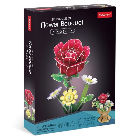 CubicFun 3D Blomsterbukett Puslespill 120 Brikker Roser CubicFun 3D Blomsterbukett Puslespill 120 Brikker Roser