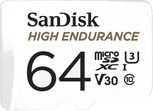 SanDisk High Endurance microSD/SD-card - 100/40MB - 64GB SanDisk High Endurance microSD/SD-card - 100/40MB - 64GB