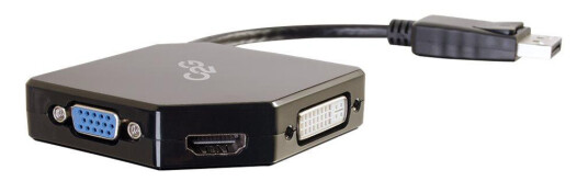 C2G DisplayPort to HDMI, VGA, DVI Adapter Converter - M/F - videokonverter - svart