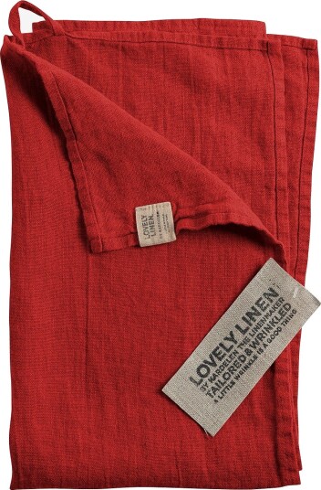 Lovely Linen Kjøkkenhåndkle Lovely i vasket lin Rød Lovely Linen Kjøkkenhåndkle Lovely i vasket lin Rød