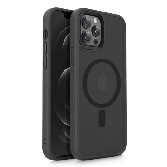 Tech-Protect iPhone 12 / 12 Pro Tech-Protect Magmat Bakdeksel- MagSafe Kompatibel - Mat Svart Tech-Protect iPhone 12 / 12 Pro Tech-Protect Magmat Bakdeksel- MagSafe Kompatibel - Mat Svart