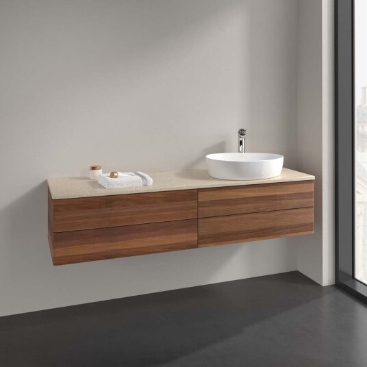 Villeroy & Boch Antao Servantskap med 4 skuffer 160x50x36 cm m/lys Valnøtt/Crème