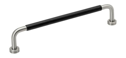BESLAG DESIGN HÅNDTAK LOUNGE STÅL/SVART LÆR 370106-11