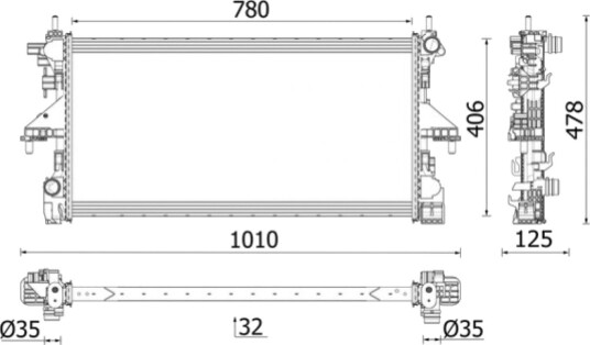 Radiator MAHLE ORIGINAL CR 2638 000P