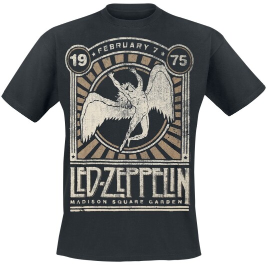 Led Zeppelin T-skjorte Madison Square Garden 1975 S til 4XL Herrer svart Led Zeppelin T-skjorte Madison Square Garden 1975 S til 4XL Herrer svart