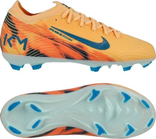 Nike Air Zoom Mercurial Vapor 16 Pro FG Mbappé Personal Edition Oransje/Neo Turkis/Grønn Barn Gress (FG) størrelse 33½